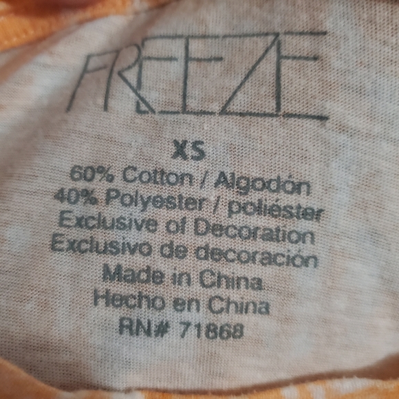 🍍FREEZE Be Kind CROP Top Orange & White Inspire - Picture 4 of 6